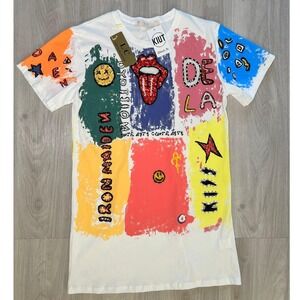 LC Lizette Collection Graphic T Shirt Womens One Size White Rock Band Funky